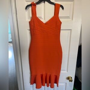 Orange bandage dress